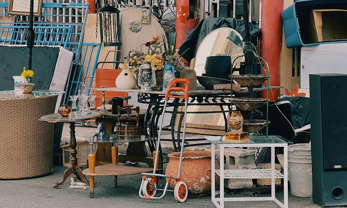 Abandoned belongings left at the kerb after a tenancy ended